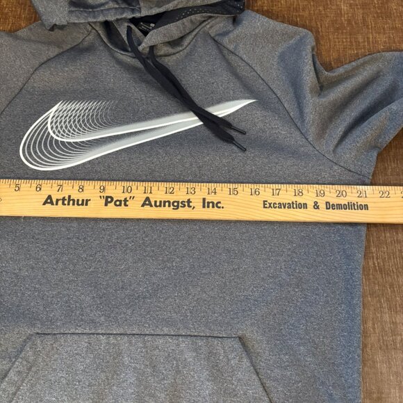 Nike Dri-Fit Gray Pullover Hoodie Sweatshirt Mens Sz M Center Swope - Picture 6 of 7